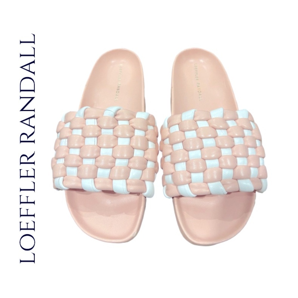 Loeffler Randall Sonnie woven leather slides